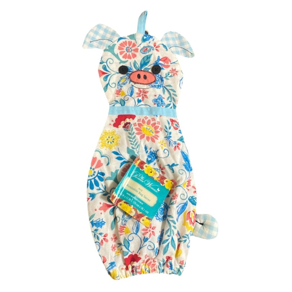 NWT The Pioneer Woman Mazie Pig Reusable Bag Saver floral country farm